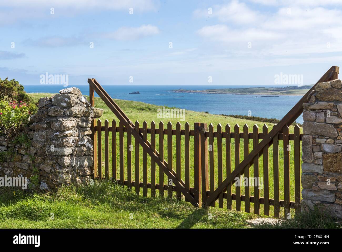 France, Manche, Cotentin, Cap de la Hague, Omonville la petite, bocage paysage, clôture Banque D'Images