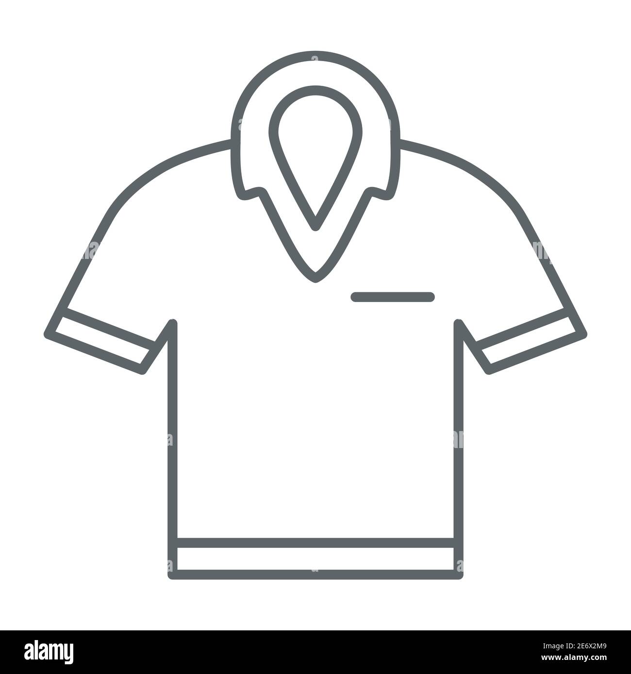 Polo de golf icône de ligne mince, concept de golf, signe de t-shirt sur fond blanc, icône de polo dans le style de contour pour le concept mobile et le web design Illustration de Vecteur