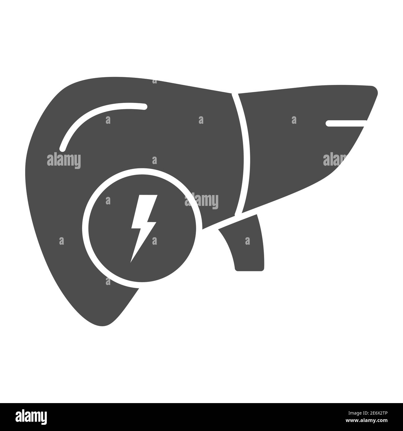 Douleur hépatique icône solide, concept de problèmes de santé, signe de foie humain malade sur fond blanc, lésions hépatiques, icône de cirrhose dans le style glyphe pour mobile Illustration de Vecteur