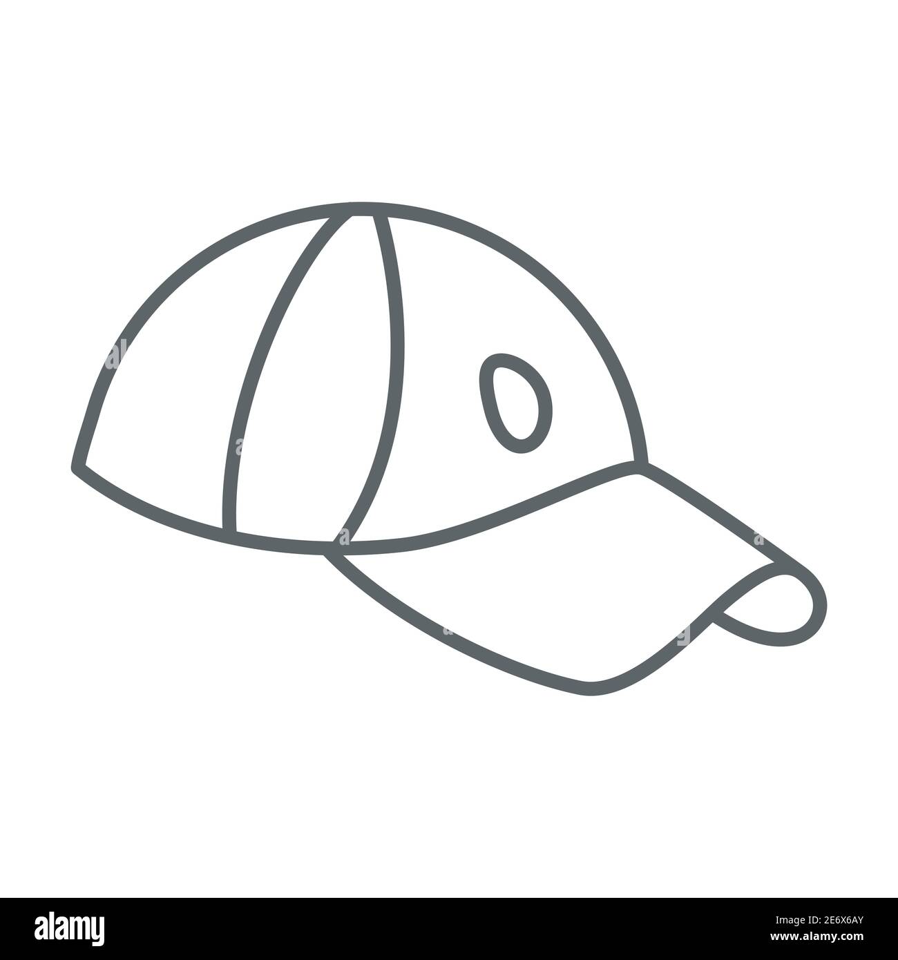 Icône de casquette de golf fine, concept de vêtement, enseigne de casquette sur fond blanc, icône de chapeau de sport dans le style de contour pour le concept mobile et la conception de Web. Vecteur Illustration de Vecteur