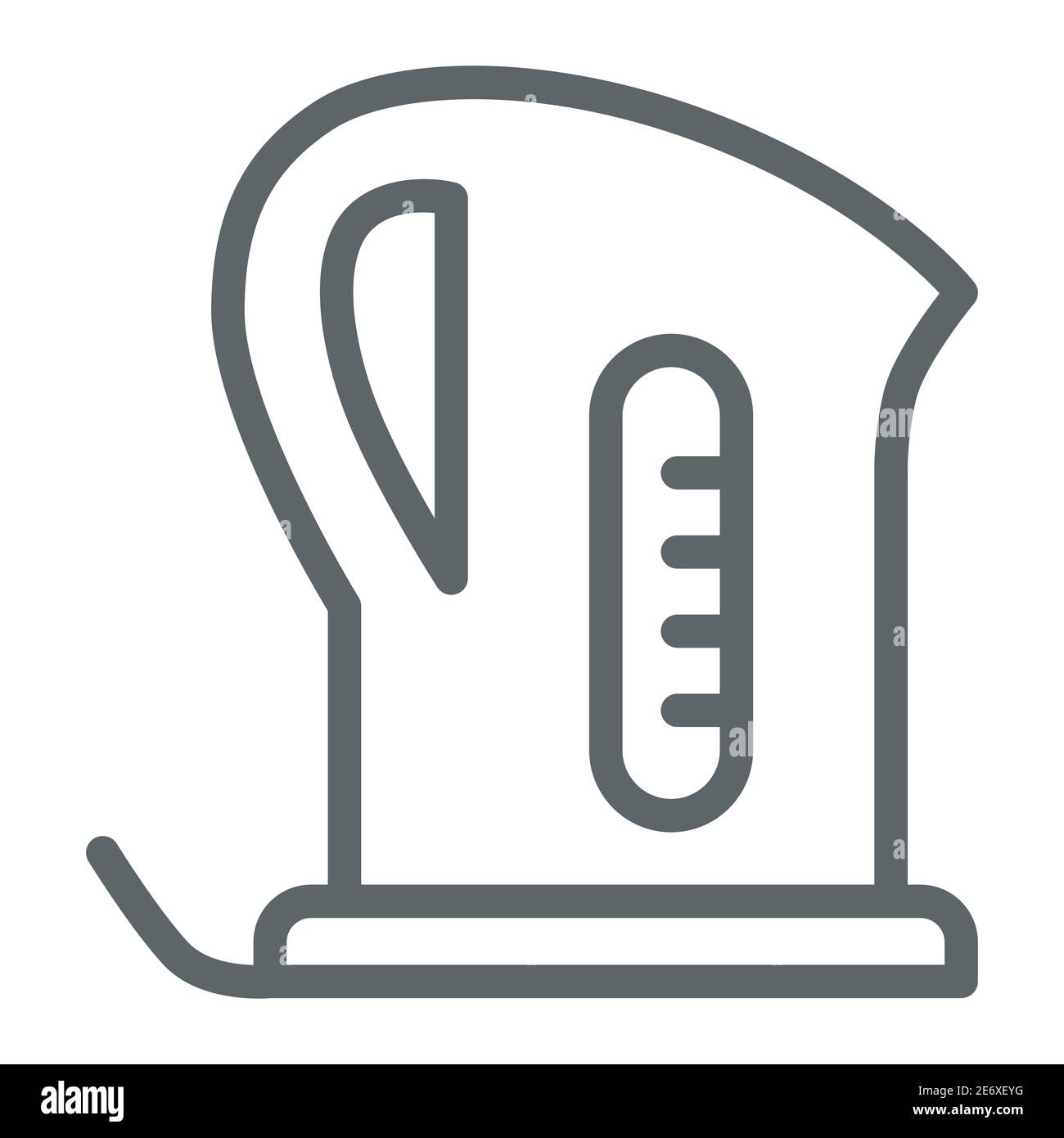Icône de la ligne de bouilloire électrique, concept d'appareils de cuisine, signe de théière sur fond blanc, icône de teakettle dans le style de contour pour le concept mobile et le Web Illustration de Vecteur