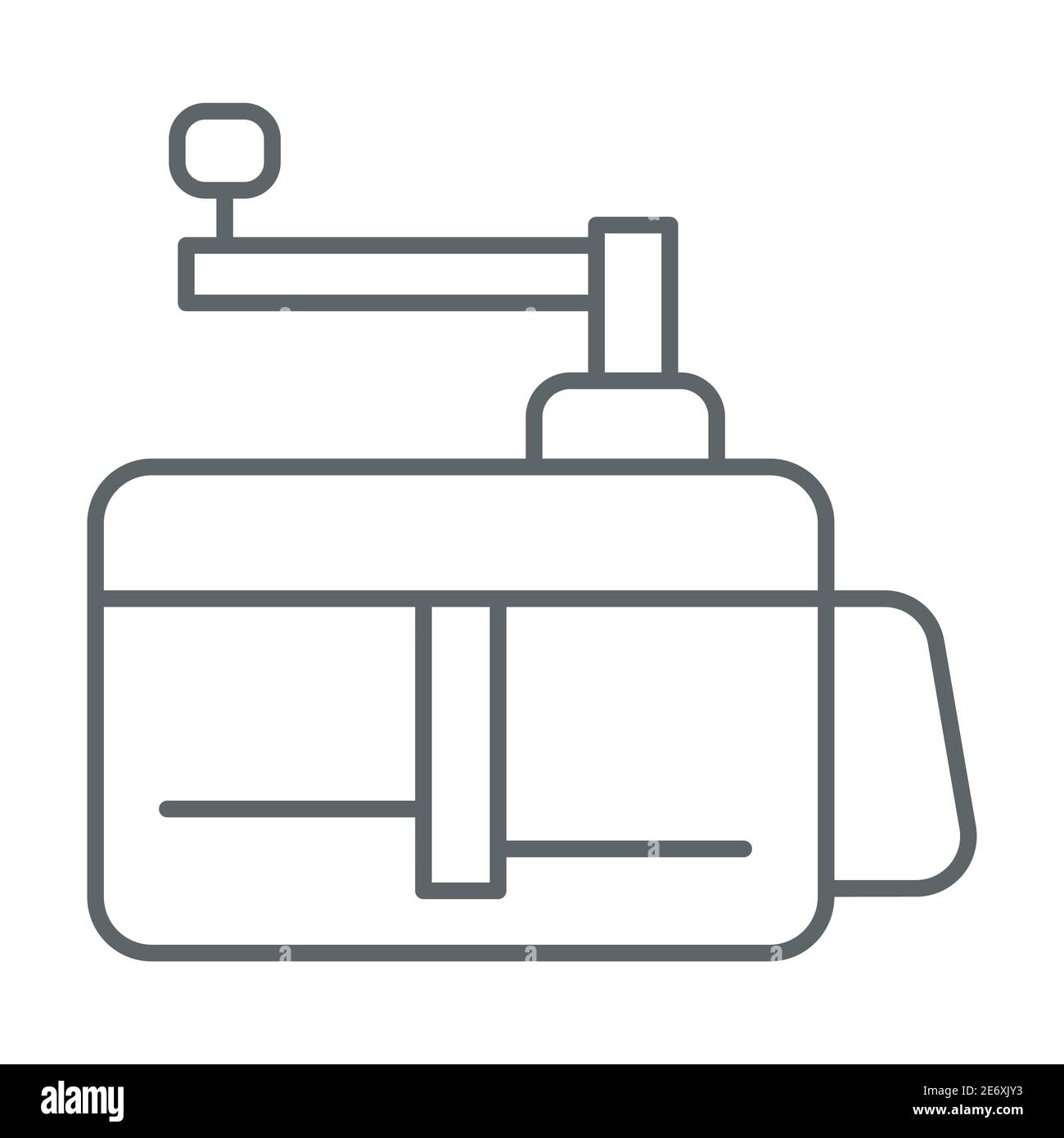 Trancheuse de légumes icône en ligne mince, concept d'appareils de cuisine, signalétique d'équipement électrique domestique de cuisine sur fond blanc, légumes automatiques Illustration de Vecteur