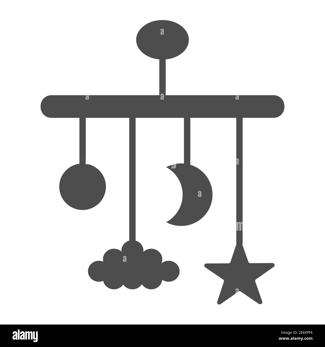 Carrousel pour berceau icône solide, concept d'enfance, affiche de jouet suspendu de lit bébé sur fond blanc, icône de carrousel de lit bébé en style glyphe pour mobile Illustration de Vecteur