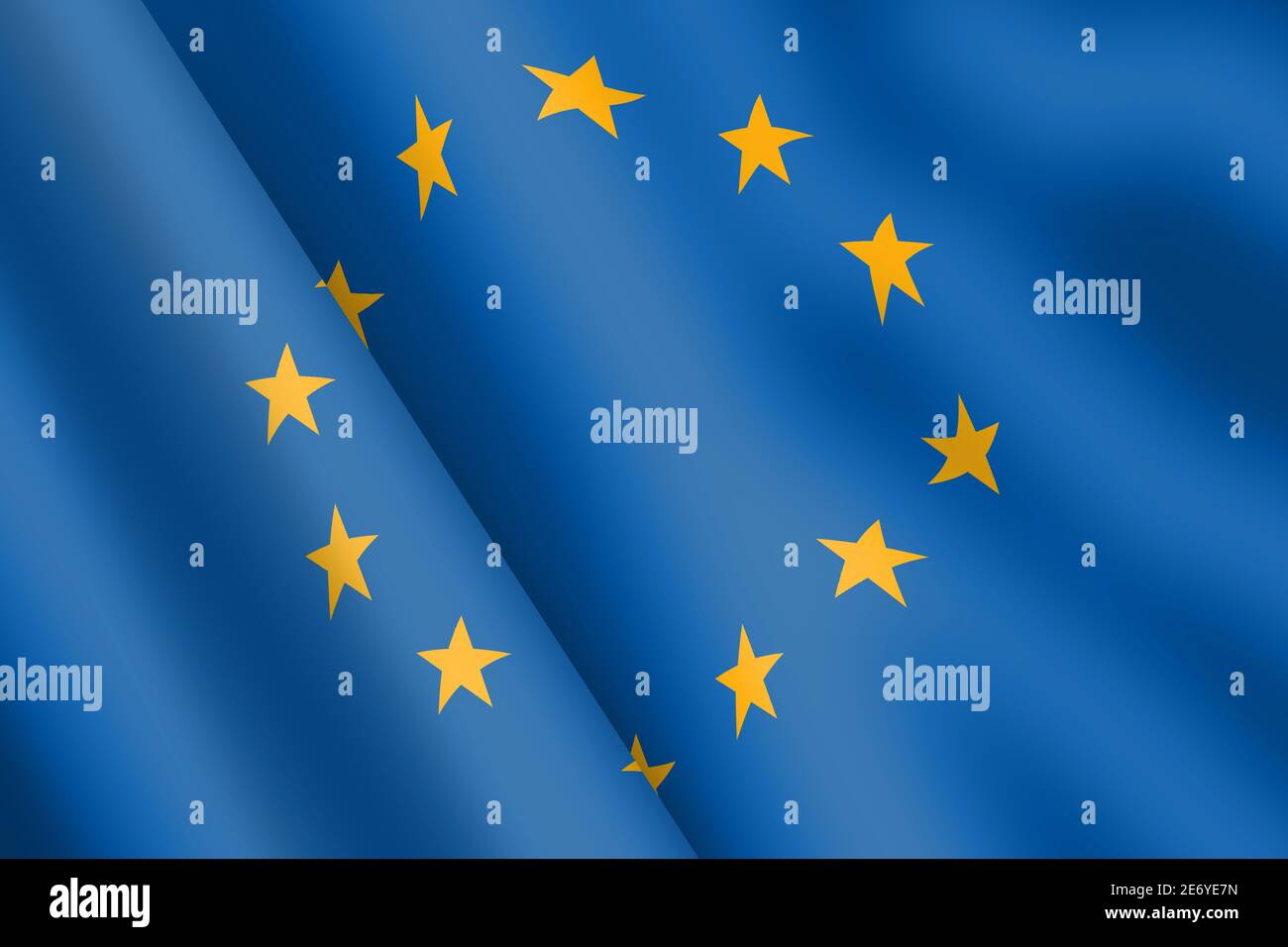 Drapeau de l'Union européenne - illustration 3d - ondulation du vent Banque D'Images