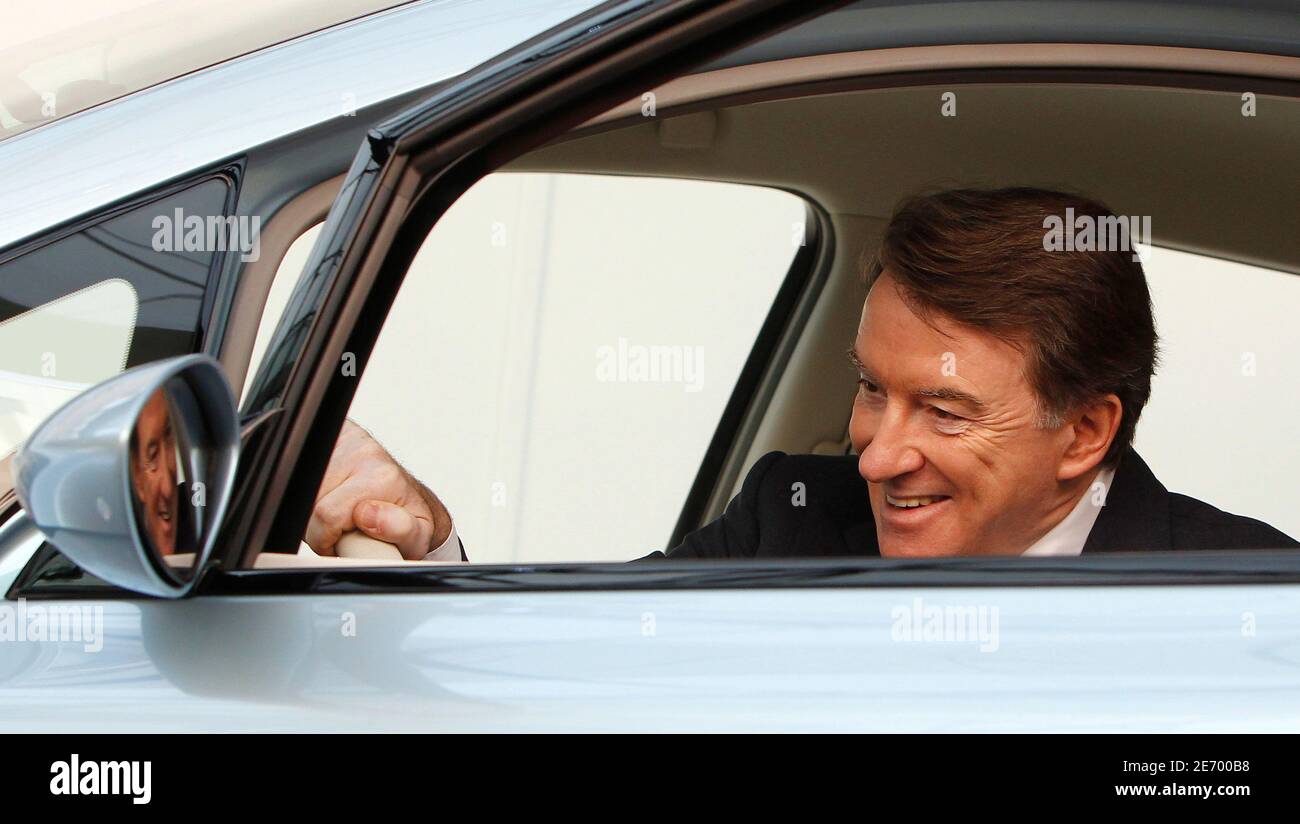 Britain's Business Secretary Peter Mandelson sits in a