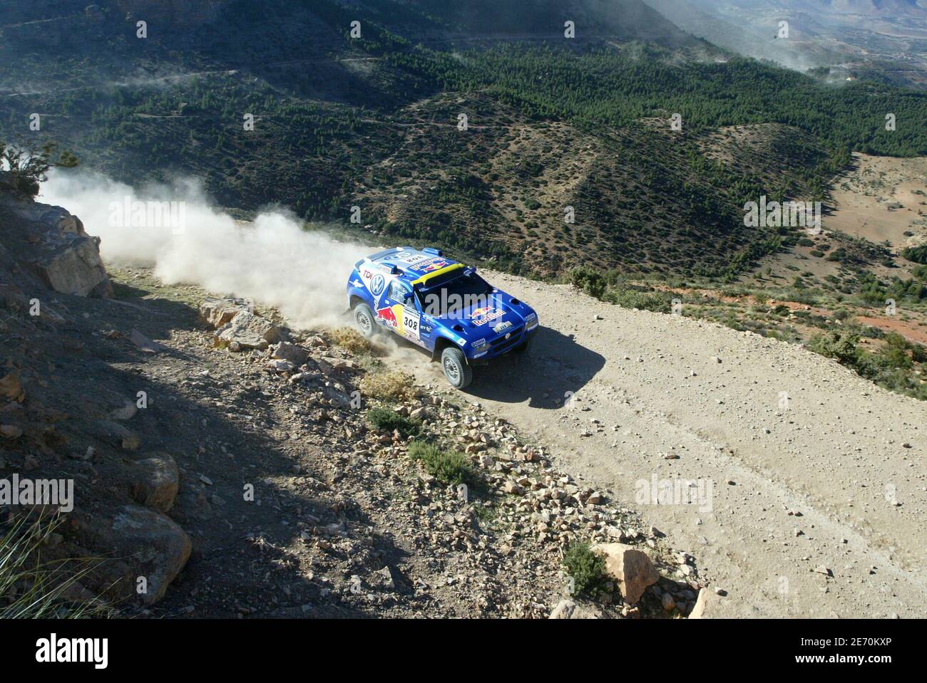 Ari Vatanen, en France, conduit sa Volkswagen Race Touareg 2 lors du rallye Dakar de Lisbonne 2007 au Maroc le 8 janvier 2007. Photo de Michel Maindru/Cameleon/ABBACAPRESS.COM Banque D'Images