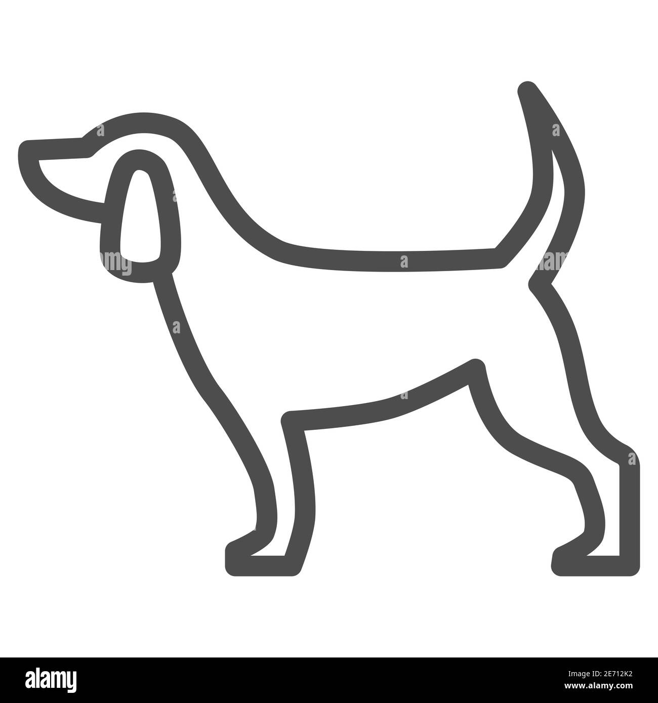 Icône de ligne de chien, concept d'animaux de compagnie, signe de chiot sur fond blanc, icône de silhouette de chien debout dans le style de contour pour le concept mobile et la conception de Web. Vecteur Illustration de Vecteur