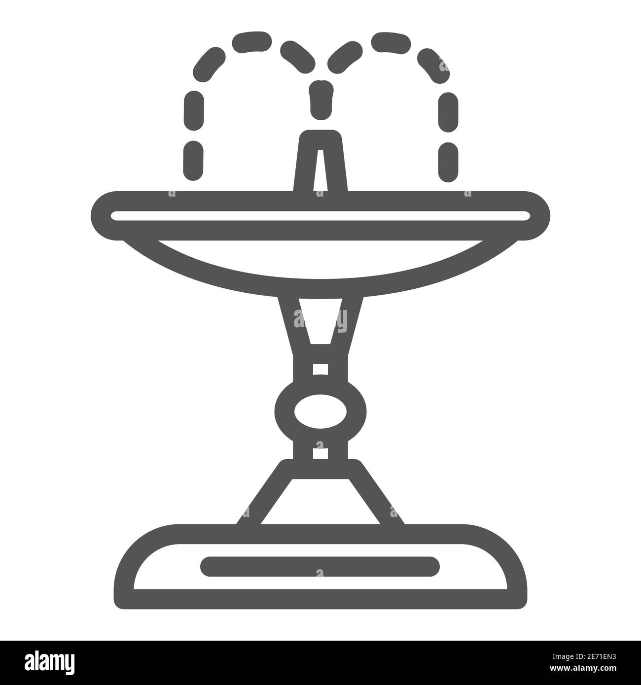 Icône de la ligne de fontaine, concept de jardin et de jardinage, enseigne de décoration d'eau de parc sur fond blanc, fontaine avec icône de éclaboussure d'eau dans le style de contour pour Illustration de Vecteur