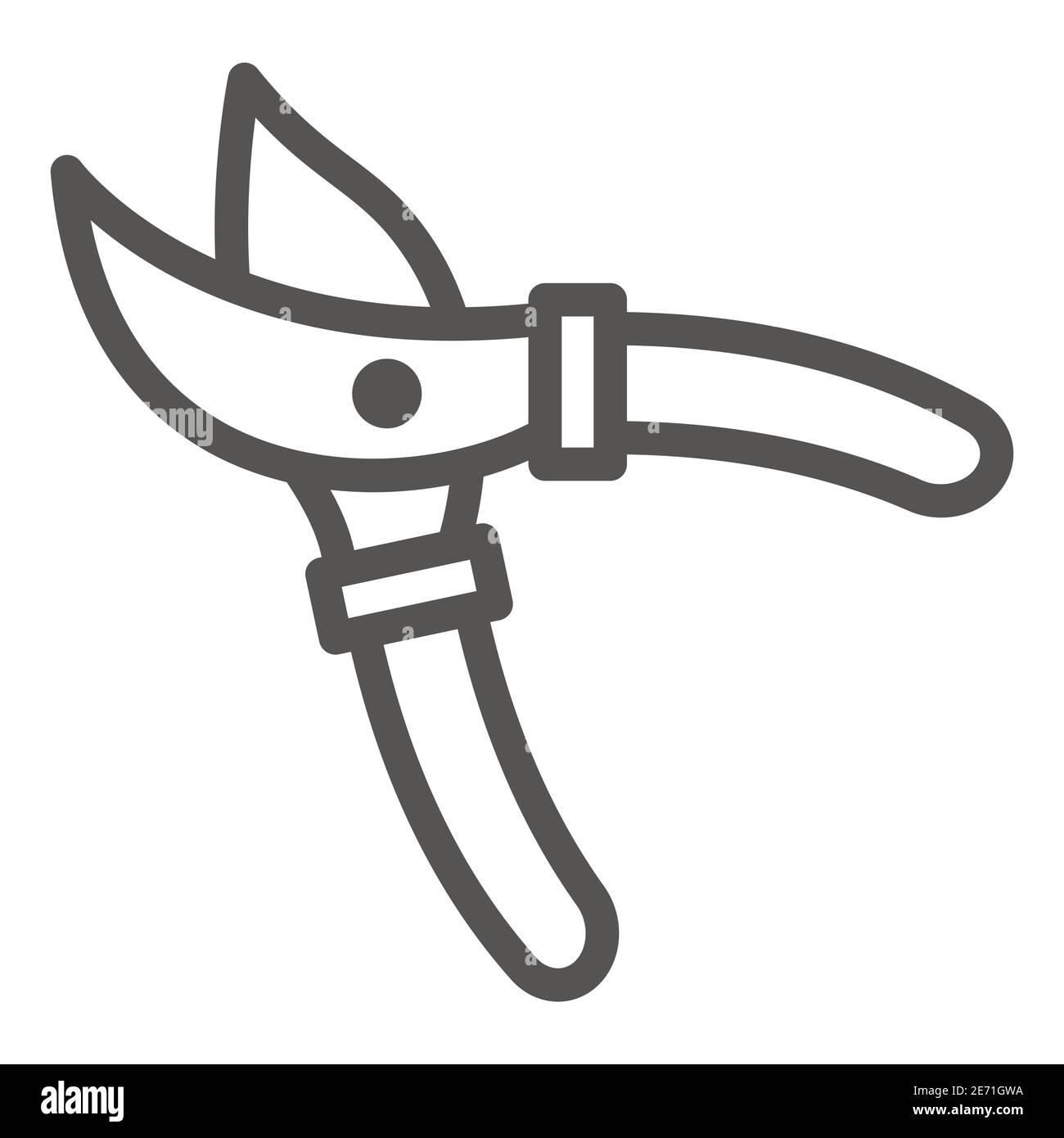 Icône de ligne de ciseaux de jardin, concept de jardin et de jardinage, sécateurs signe sur fond blanc, icône de ciseaux de jardinage dans le style de contour pour le concept mobile Illustration de Vecteur