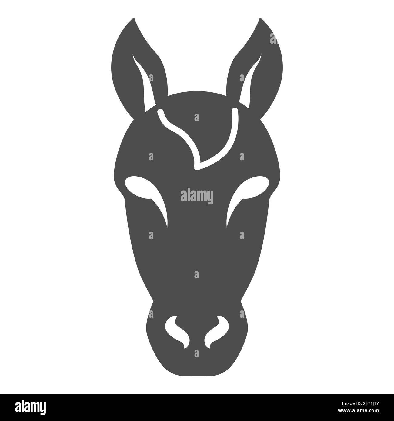 Icône de la tête de cheval pleine, concept des animaux de ferme, symbole de l'étalon sur fond blanc, icône de la silhouette de la tête de cheval en style glyphe pour le concept mobile et le Web Illustration de Vecteur