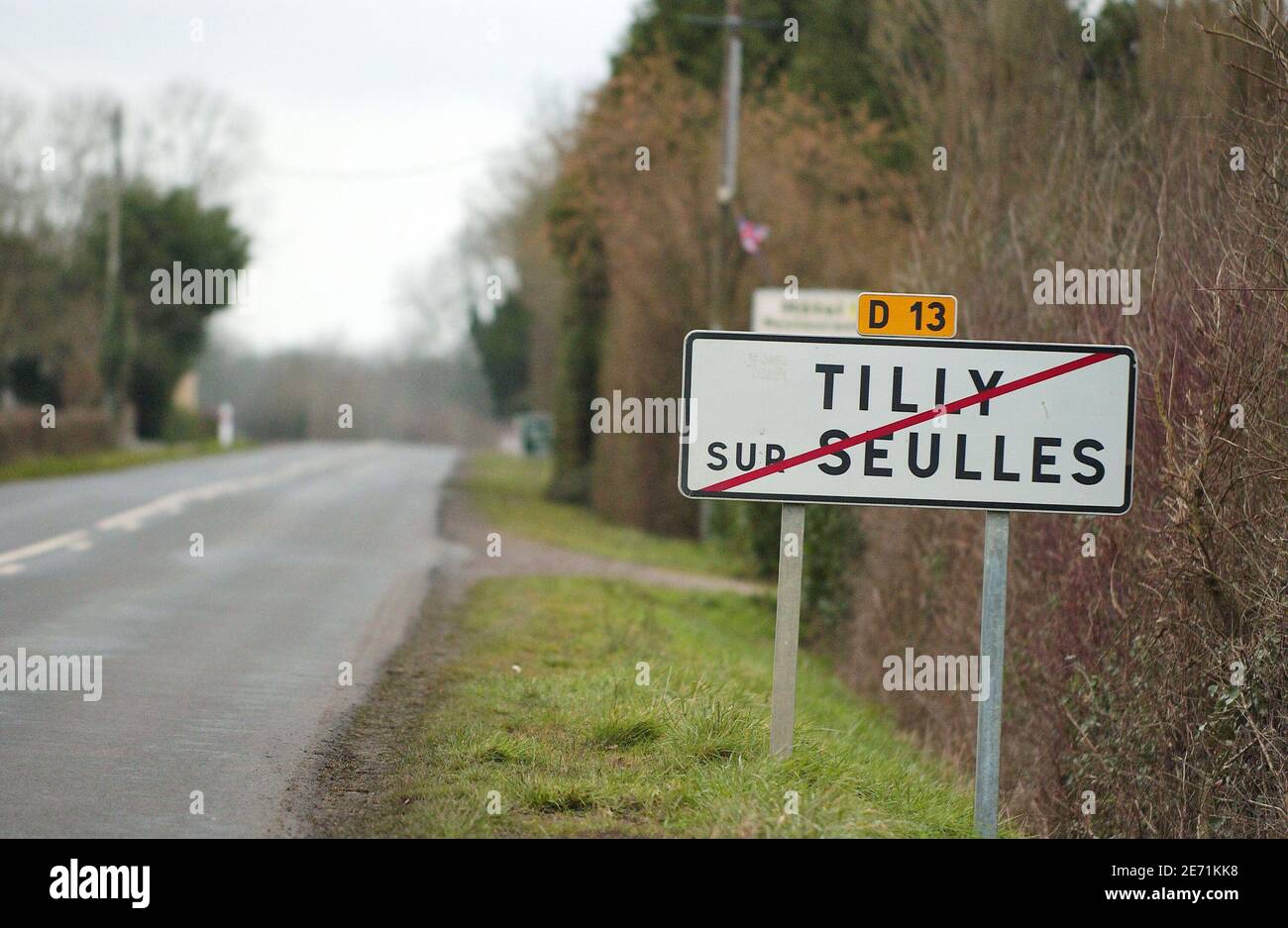 La maison du Docteur Yves Godard à Tilly sur Seulles, Normandie, France, le 28 janvier 2007. Le docteur Yves Godard a disparu après avoir quitté St Malo en Bretagne sur son yacht avec ses deux enfants en septembre 1999 après que sa femme ait disparu. La police soupçonnait Godard de tuer sa femme. Photo de Jules Motte/ABACAPRESS.COM Banque D'Images