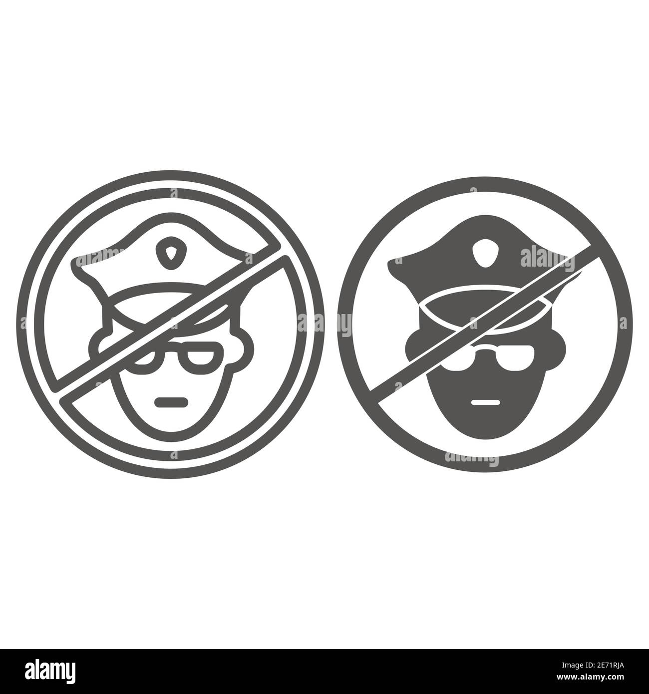 Aucune ligne de police et icône solide, concept Black Lives Matter, symbole de protestation sur le droit humain des personnes noires signe sur fond blanc, pas militaire Illustration de Vecteur