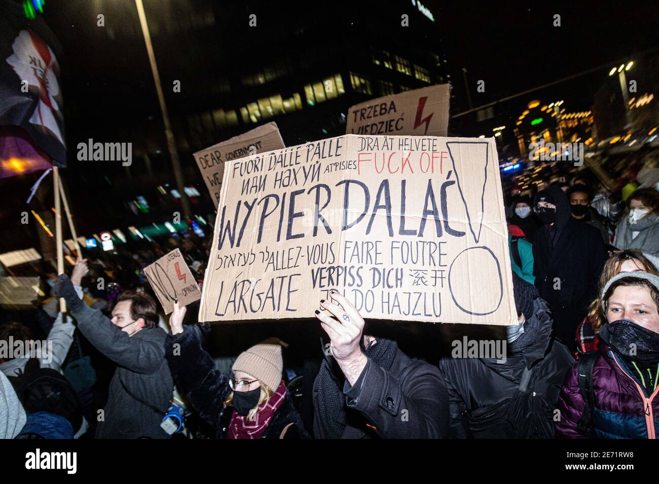 Wroclaw, Pologne. 29 janvier 2021. 29 janvier 2021 Pologne, Wroclaw. Manifestations massives dans tout le pays contre la décision du Tribunal constitutionnel interdisant l'avortement eugénique en Pologne. Credit: Krzysztof Kaniewski/ZUMA Wire/Alay Live News Banque D'Images