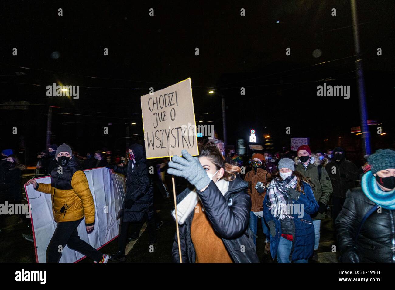 Wroclaw, Pologne. 29 janvier 2021. 29 janvier 2021 Pologne, Wroclaw. Manifestations massives dans tout le pays contre la décision du Tribunal constitutionnel interdisant l'avortement eugénique en Pologne. Credit: Krzysztof Kaniewski/ZUMA Wire/Alay Live News Banque D'Images