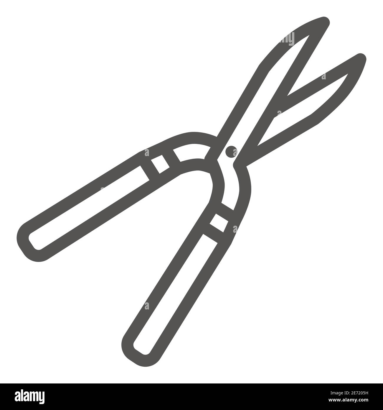 Icône de ligne de coupe, concept de jardin et de jardinage, signe de ciseaux de Pruning sur fond blanc, icône de sécateur dans le style de contour pour le concept mobile et le Web Illustration de Vecteur