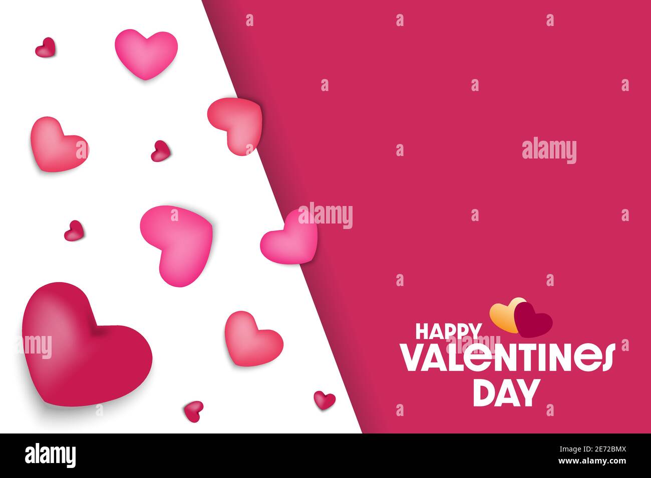 Message d'accueil de la Saint-Valentin avec coeur pour une bannière tendance, Illustration de Vecteur