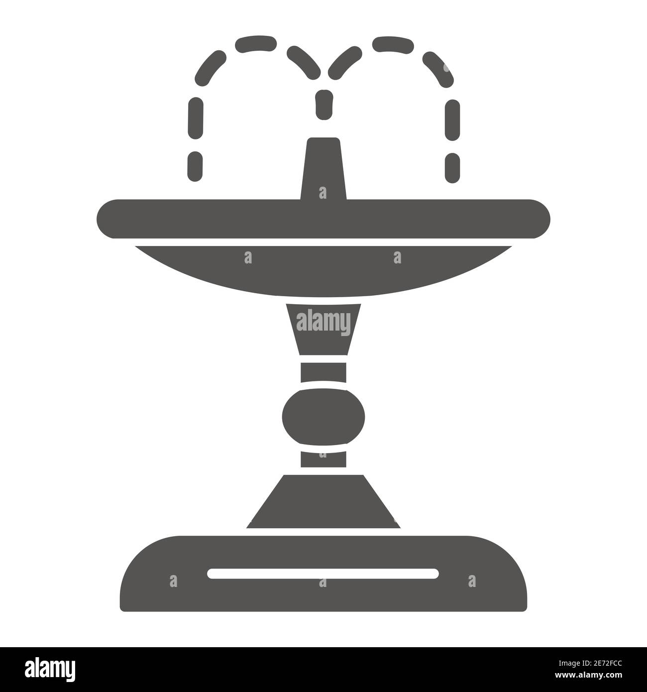 Fontaine icône solide, jardin et concept de jardinage, panneau de décoration d'eau de parc sur fond blanc, fontaine avec icône d'eau de destruction dans le style de glyphe pour Illustration de Vecteur