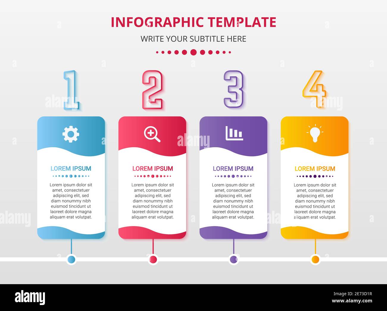 Modèle d'étapes de l'infographie avec rectangle coloré Illustration de Vecteur