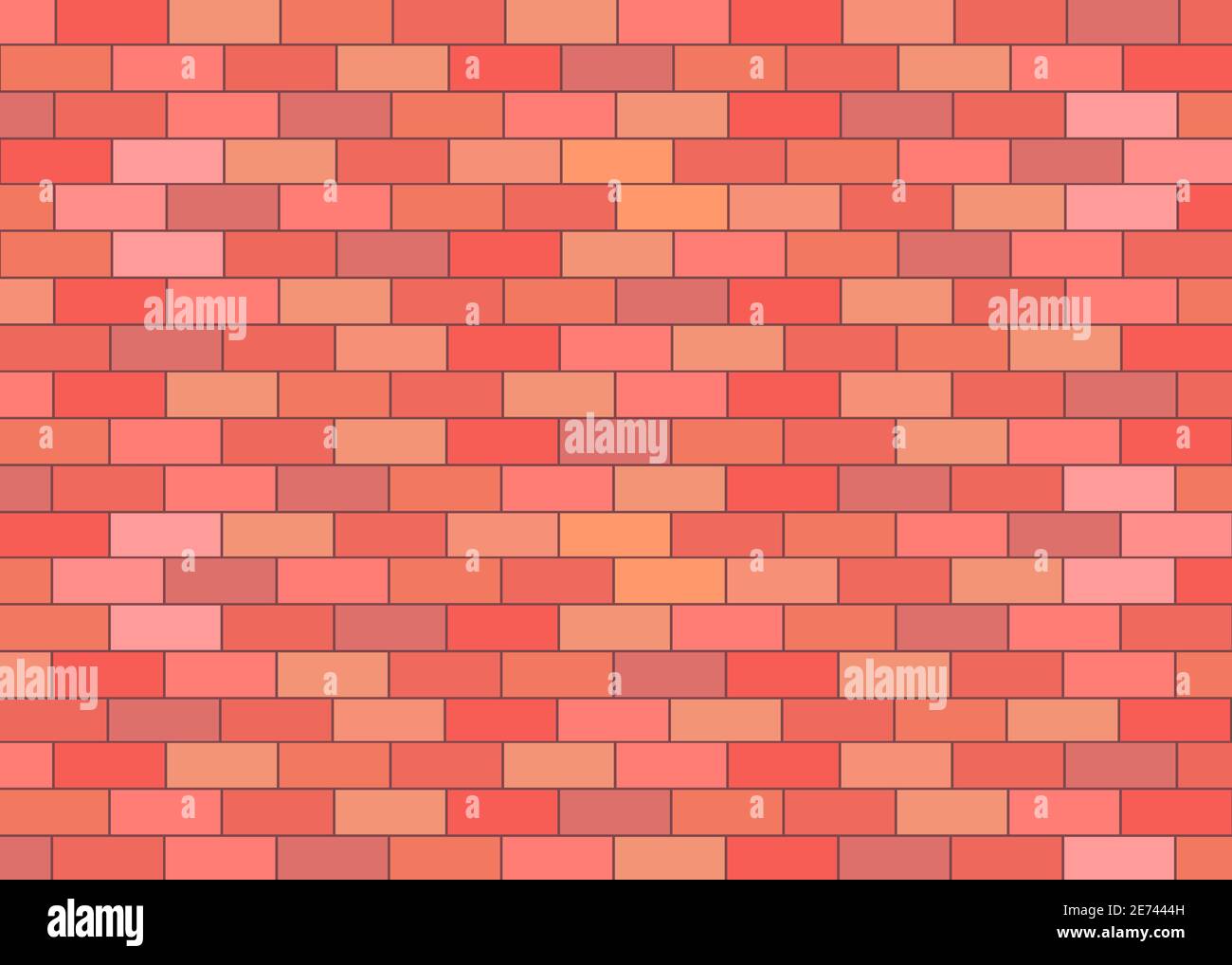 Arrière-plan vectoriel de mur de briques avec des couleurs rouge et orange Illustration de Vecteur