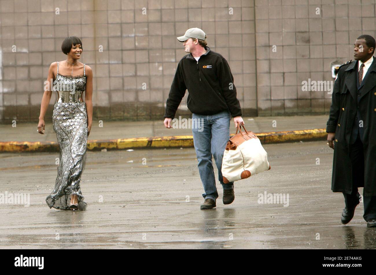 Le supermodèle britannique Naomi Campbell quitte son cinquième et dernier jour de service communautaire dans un entrepôt du Lower East Side Sanitation Department à New York, NY, USA, le 23 mars 2007. Photo de Cau-Guerin/ABACAPRESS.COM Banque D'Images