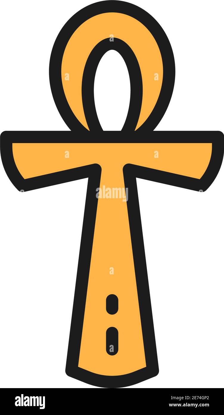 Ankh égyptien, symbole religieux couleur icône de ligne. Isolé sur fond blanc Illustration de Vecteur