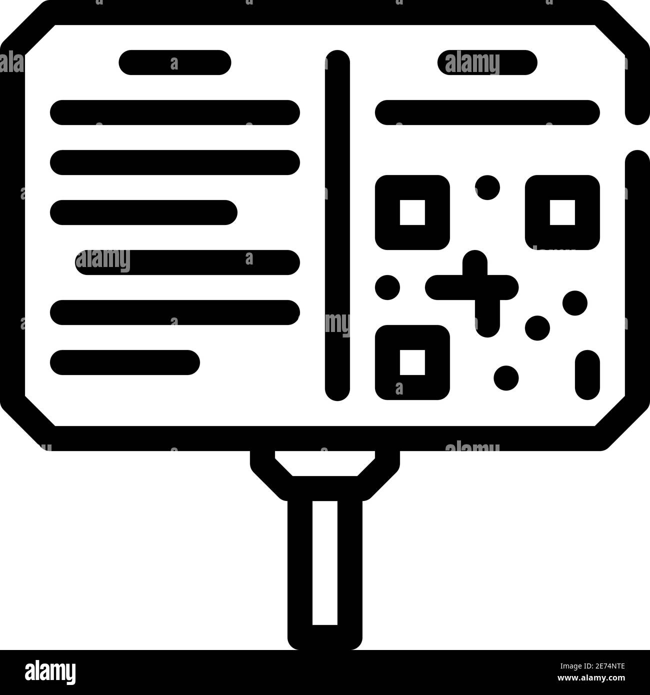 illustration vectorielle de l'icône de la ligne d'exposition du musée de la plaque d'annotation Illustration de Vecteur