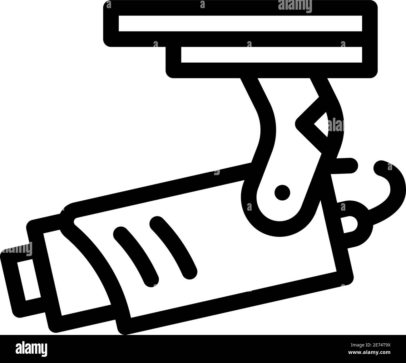 illustration vectorielle de l'icône de la ligne de musée cctv à plat Illustration de Vecteur