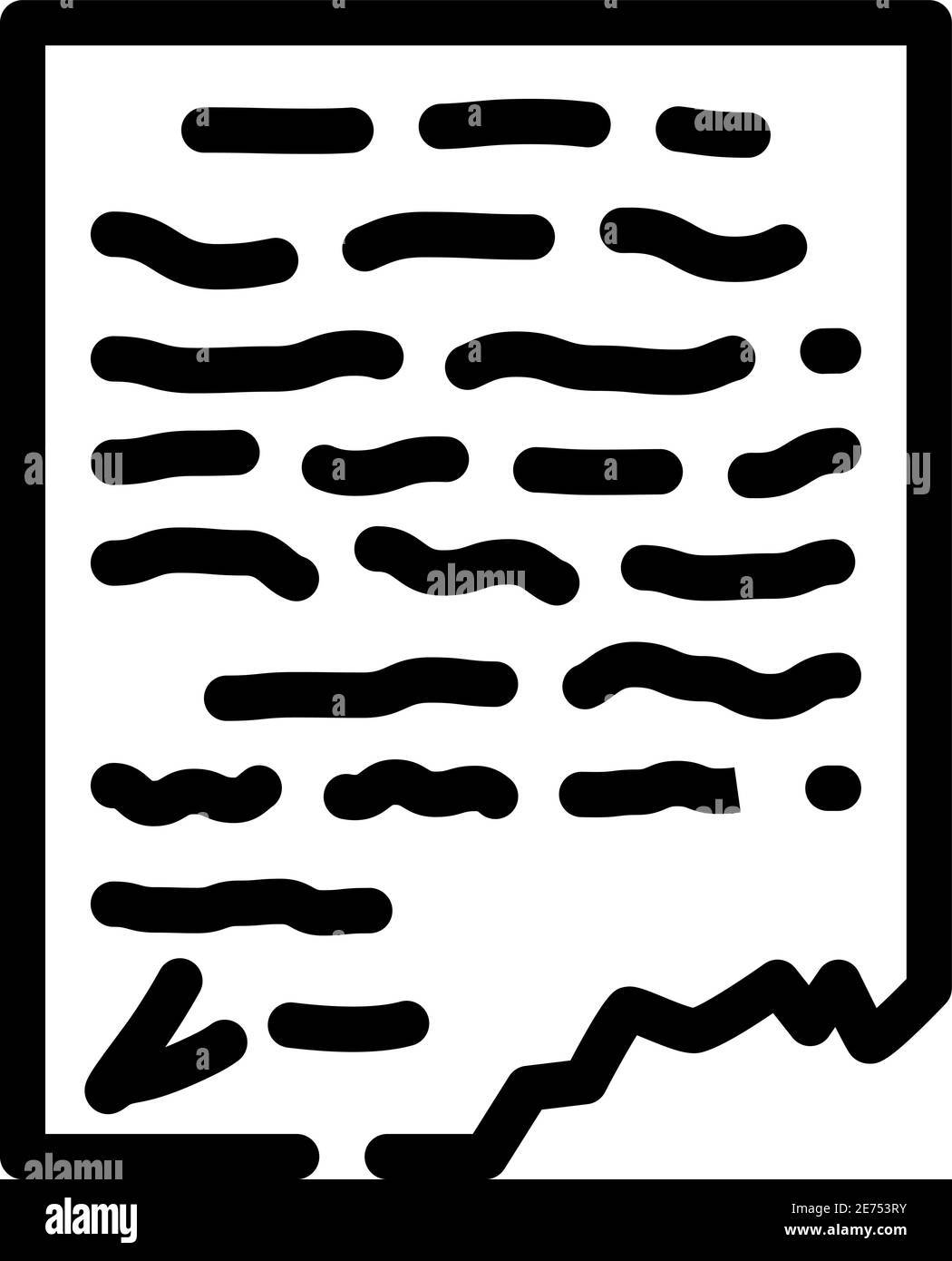 lettre, manuscrit ou document historique musée ligne d'exposition icône illustration vectorielle Illustration de Vecteur