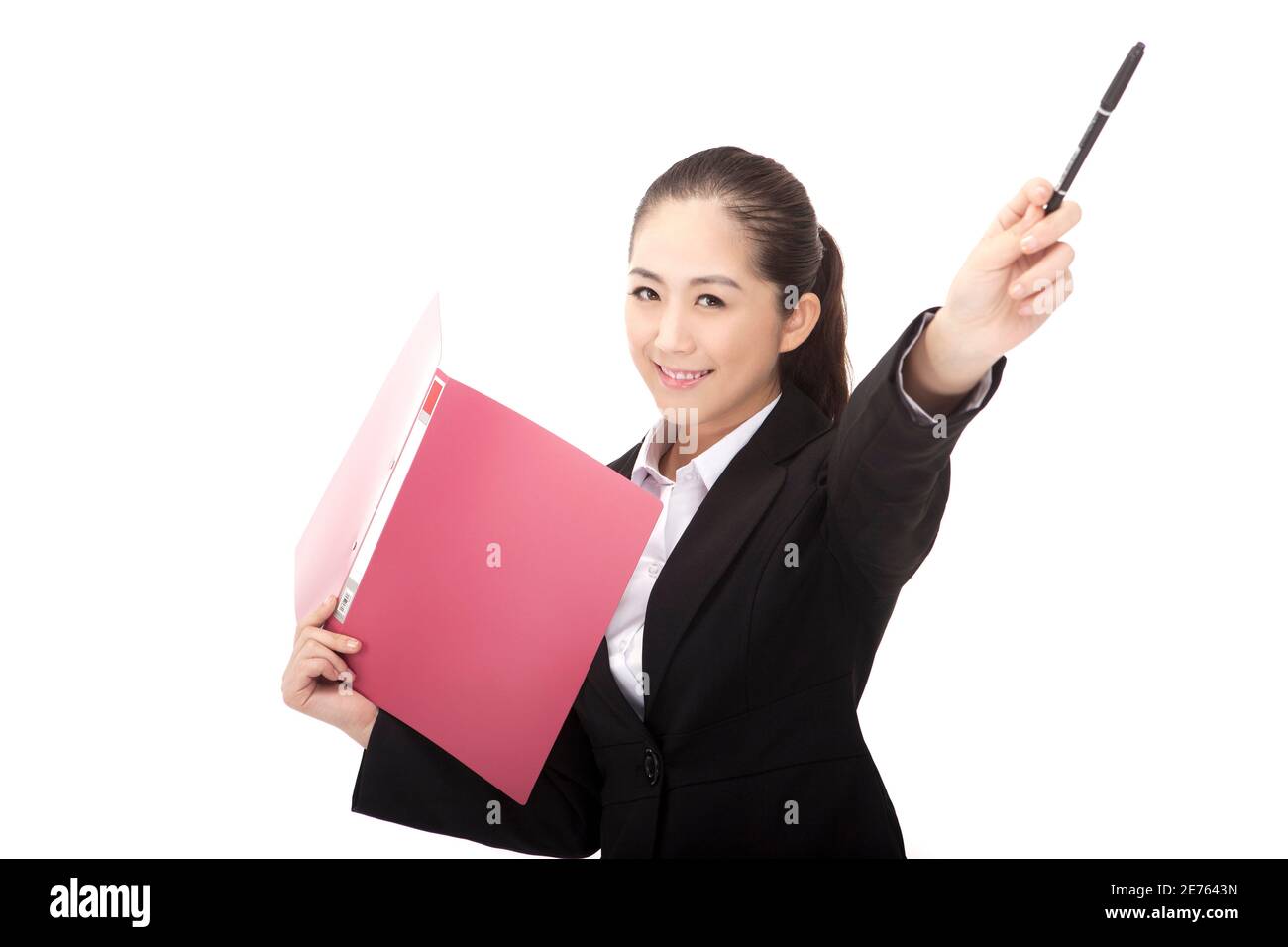 Femme d'affaires avec dossier photo de haute qualité Banque D'Images