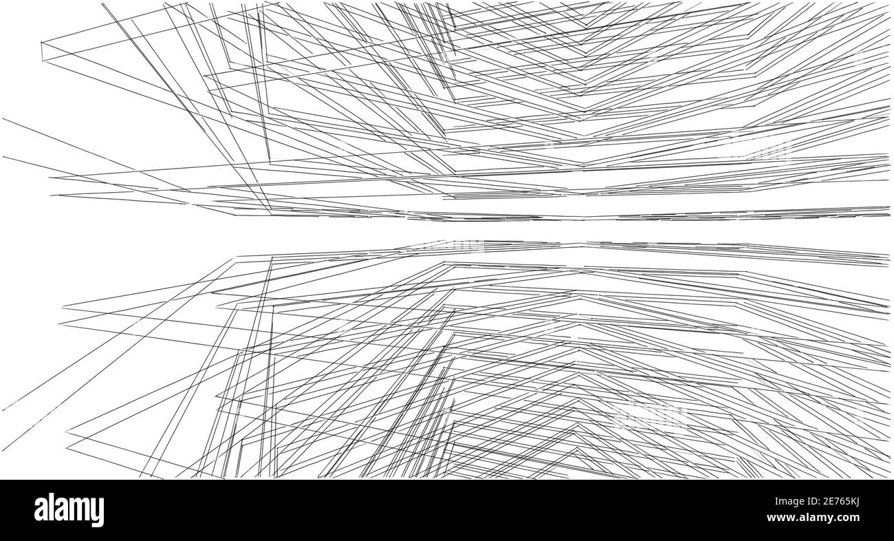 Esquisse abstraite, architectural, construction, filaire Banque D'Images