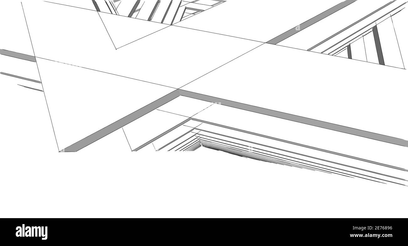 Esquisse abstraite, architectural, construction, filaire Banque D'Images