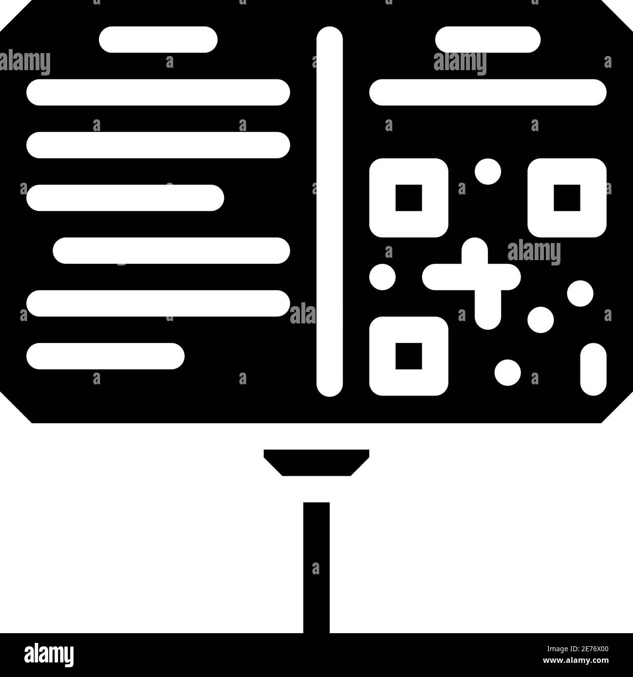 illustration du vecteur d'icône de glyphe de l'exposition du musée de la plaque d'annotation Illustration de Vecteur