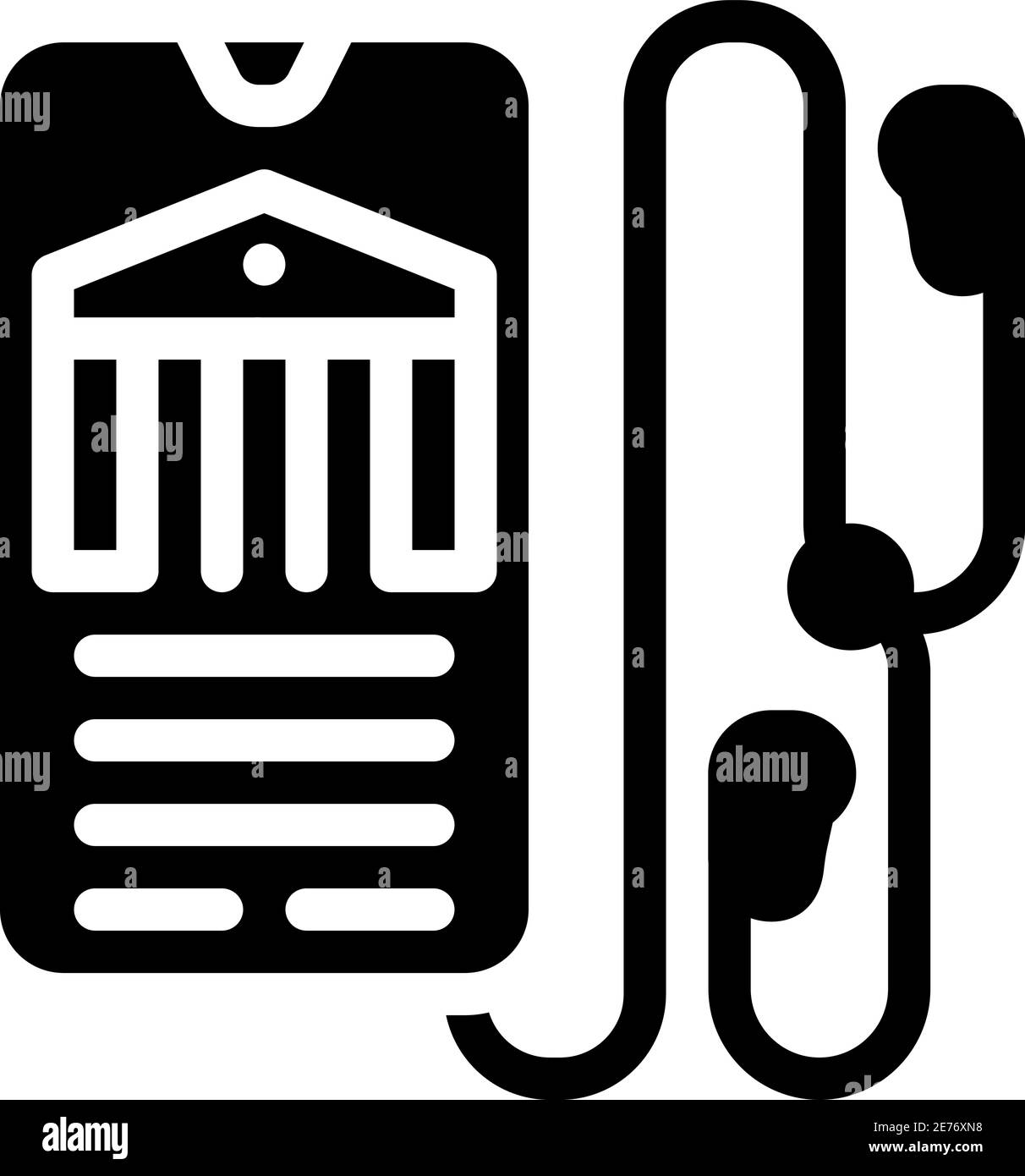 illustration vectorielle de l'icône du glyphe du musée du guide audio Illustration de Vecteur