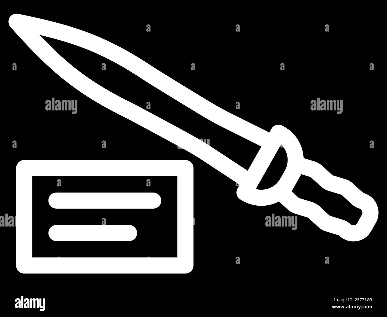 musée de gladius exposition glyphe icône illustration vectorielle Illustration de Vecteur