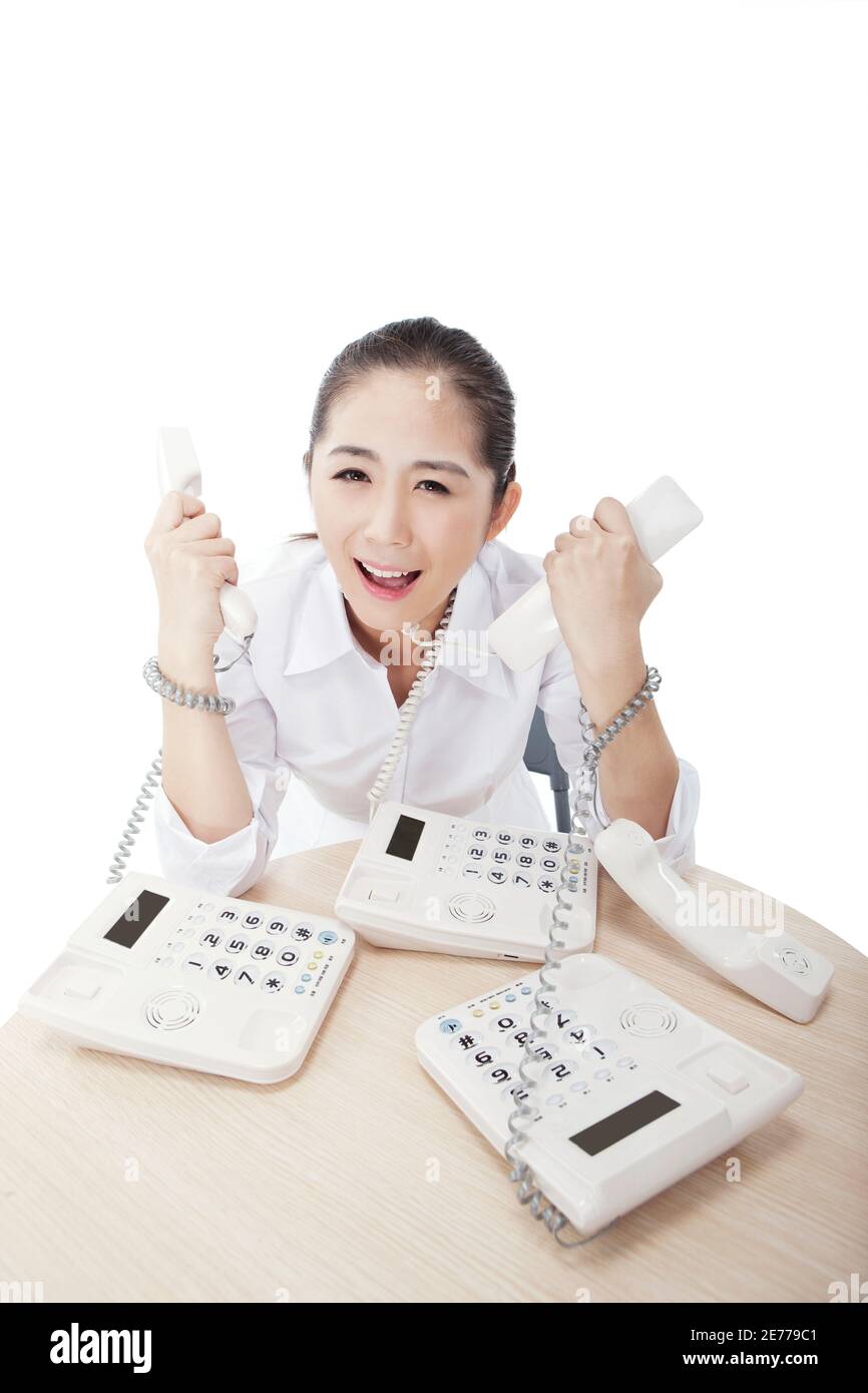 Femme d'affaires au téléphone photo de haute qualité Banque D'Images