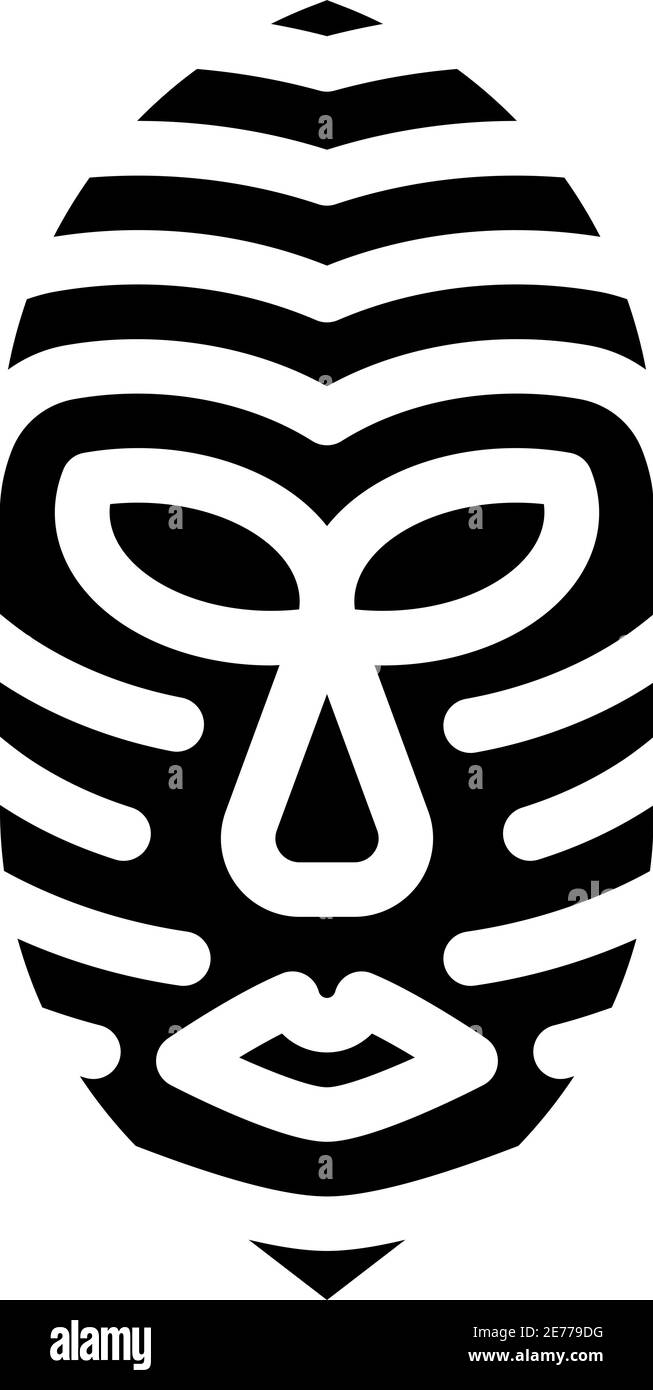 masque musée exposition glyphe icône illustration vectorielle Illustration de Vecteur