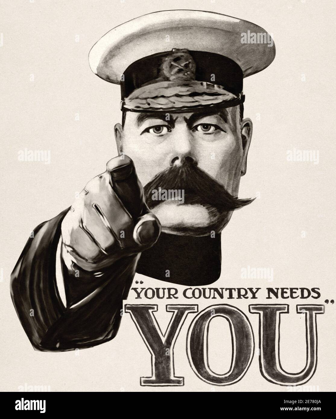 Le classique britannique vintage de Kitchener vous souhaite une grande guerre emblématique affiche de recrutement Banque D'Images