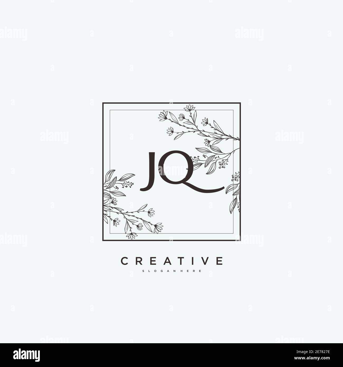 JQ Beauté vecteur logo initial art, écriture logo de la signature initiale, mariage, mode, bijoux, boutique, floral et botanique avec la température créative Illustration de Vecteur