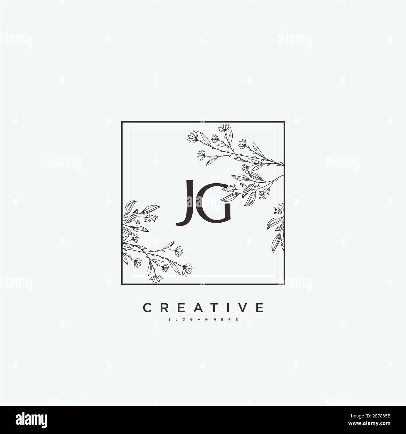 JG Beauté vecteur logo initial art, écriture logo de la signature initiale, mariage, mode, bijoux, boutique, floral et botanique avec la température créative Illustration de Vecteur