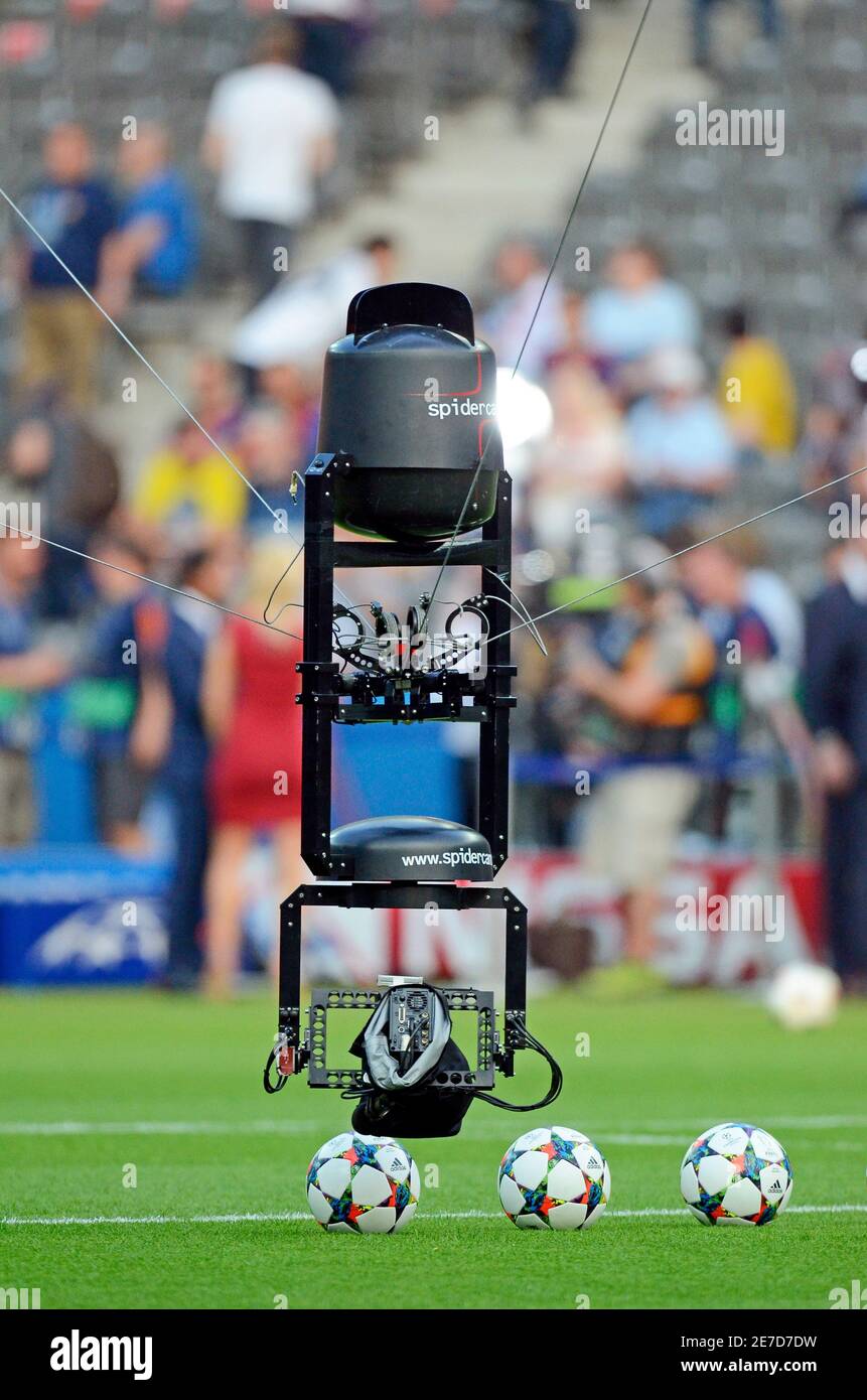 BERLIN, ALLEMAGNE - 6 JUIN 2015 : match officiel photographié lors de la finale de la Ligue des champions de l'UEFA 2014/15 entre Juventus Torino et le FC Barcelone à l'Olympiastadion. Banque D'Images