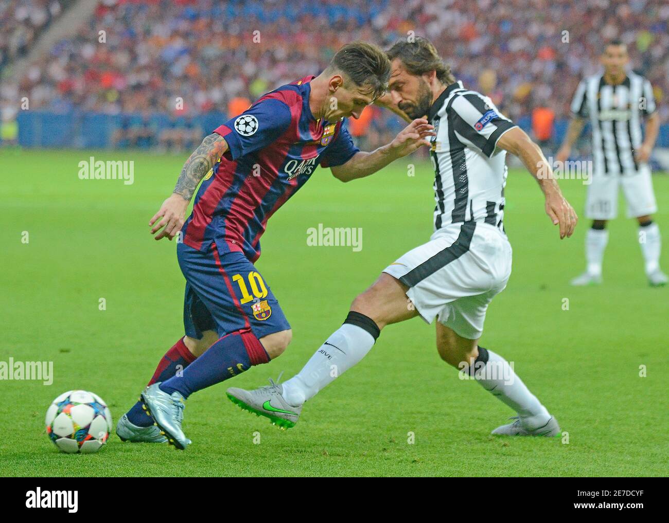 Ligue Des Champions 2014 15 BERLIN, ALLEMAGNE - 6 JUIN 2015 : Lionel Messi photographié lors de la  finale de la Ligue des champions de l'UEFA 2014/15 entre Juventus Torino et  le FC Barcelone à l'Olympiastadion Photo Stock - Alamy