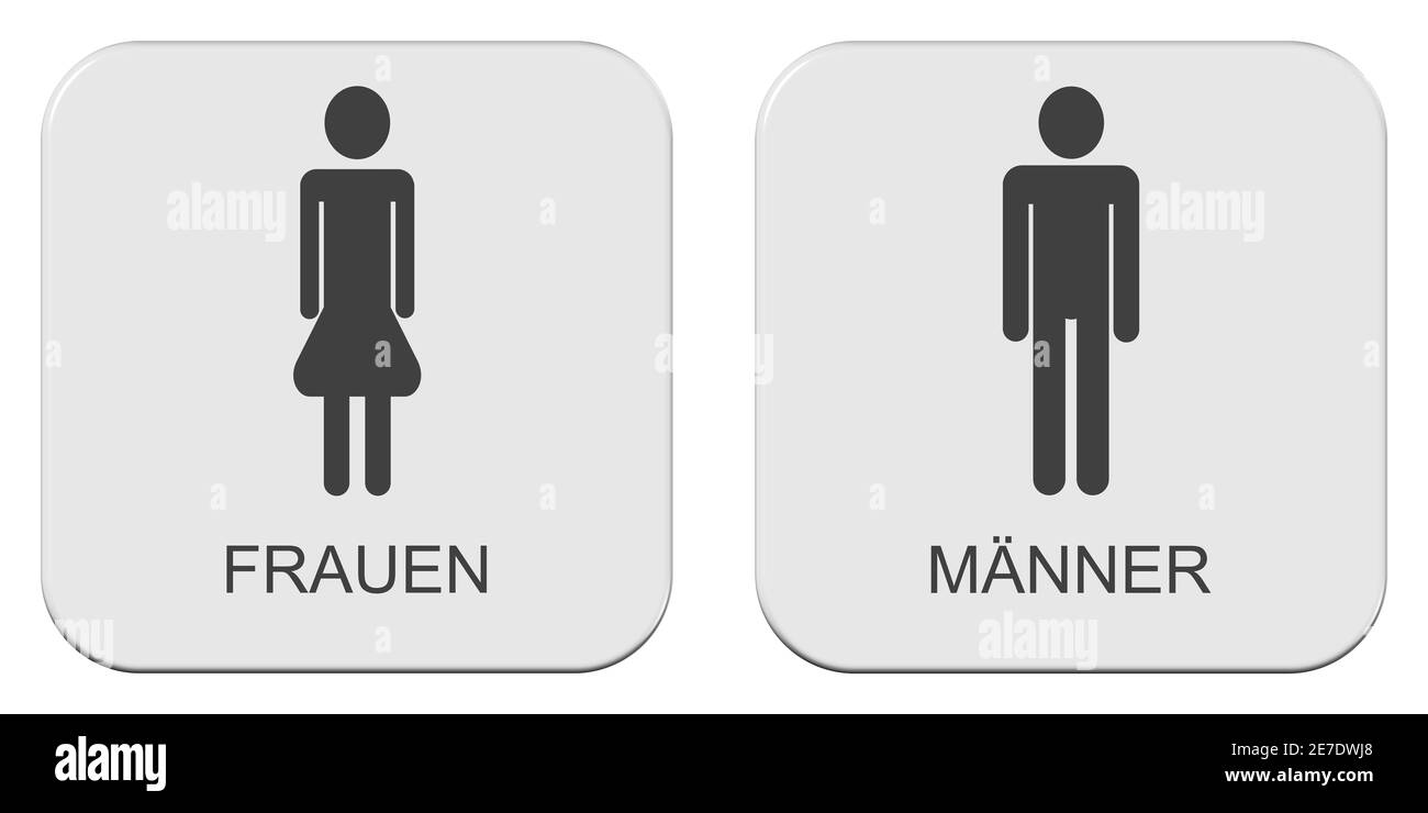 Signe 'Männer und Frauen', traduction 'en et les femmes' comme illustration Banque D'Images