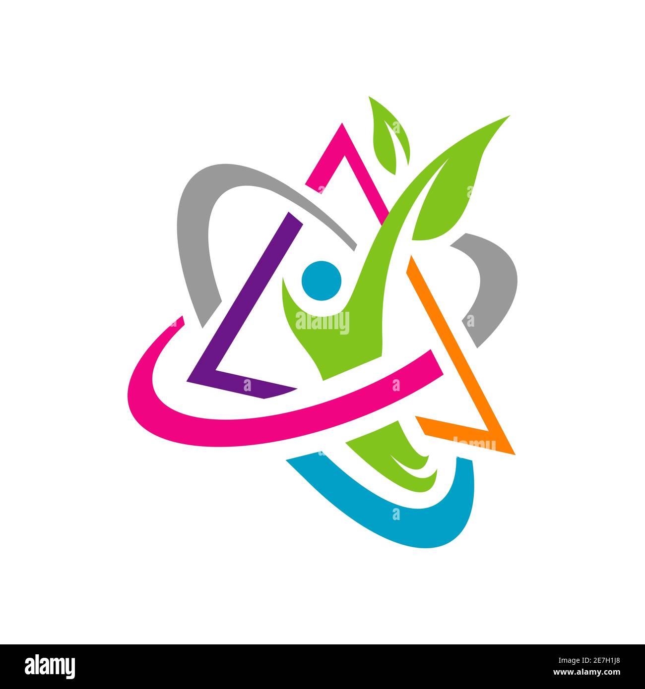 nouveau logo de vitamine personnalisé design vecteur icône personnes en bonne santé symbole et illustration des éléments verts Illustration de Vecteur