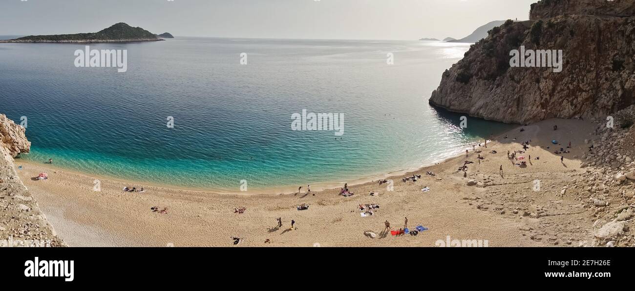 La plage de sable de Kaputas est l'une des plus belles plages turques situées près de la ville de Kas, en Turquie Banque D'Images