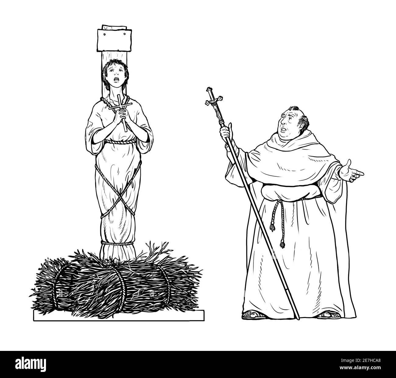 Exécution de Jeanne d'Arc. Mort dans l'incendie. Mise en plan historique. Banque D'Images