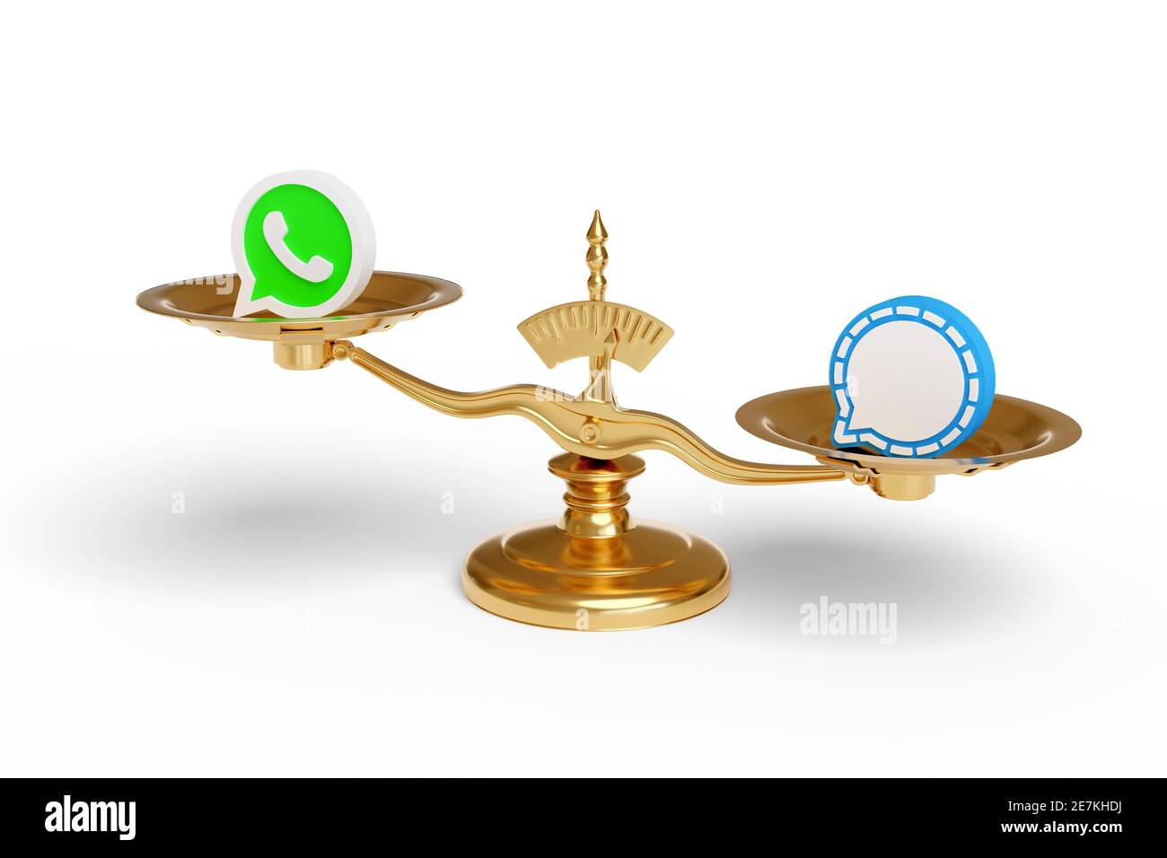 Buenos Aires, Argentine - janvier 30 : échelle avec logo WhatsApp et signal isolé sur fond blanc. Banque D'Images