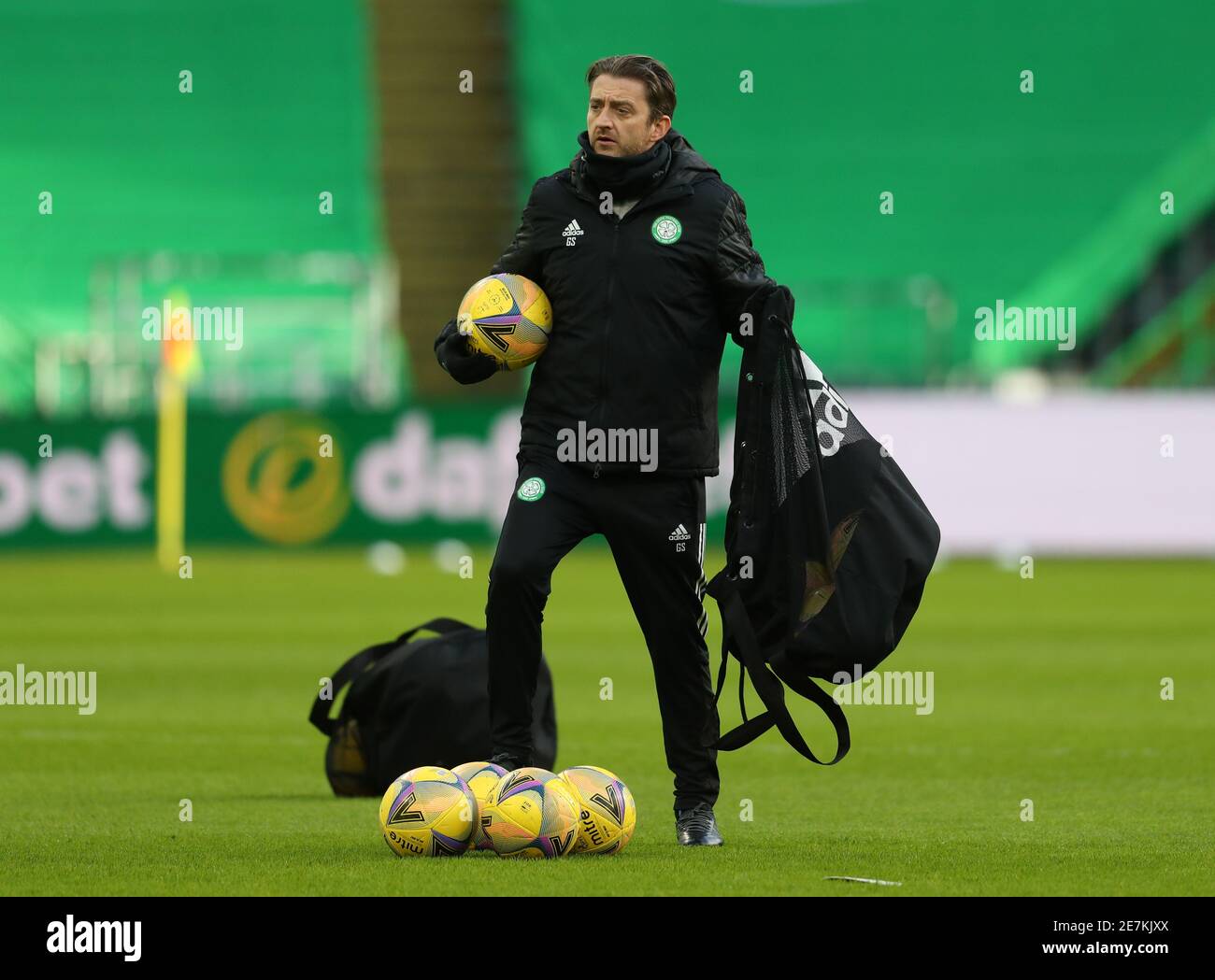 L'entraîneur celtique Gavin Strachan avant le match écossais de Premiership au Celtic Park, Glasgow. Date de la photo: Samedi 30 janvier 2021. Banque D'Images