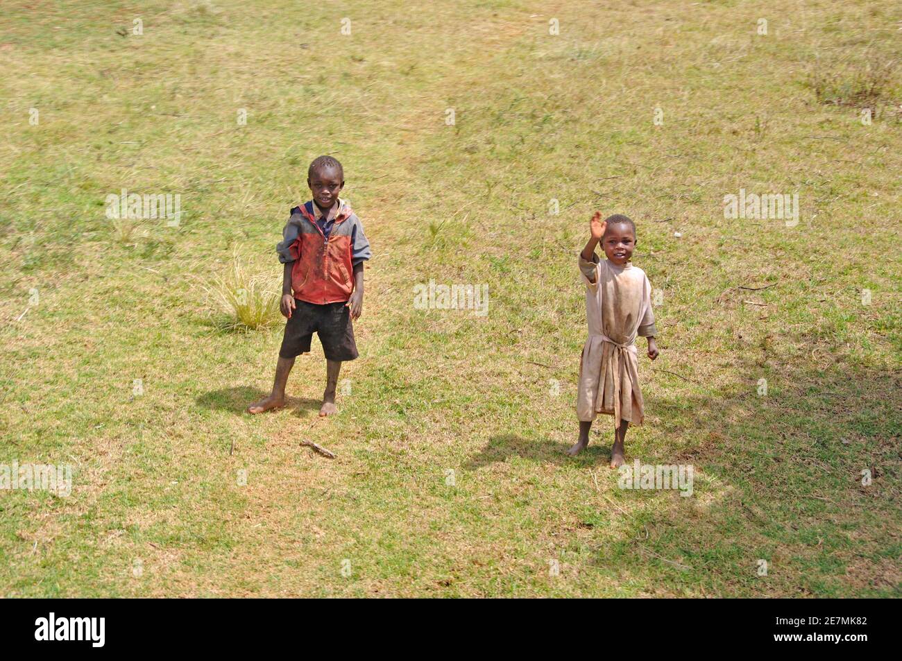 Kenyanische Kinder à Eldoret, vallée du Rift, wo politische Unruhen zu 300'000 Vertriebenen und Flüchtlingen führten, enfants kenyans en période de troubles : Banque D'Images