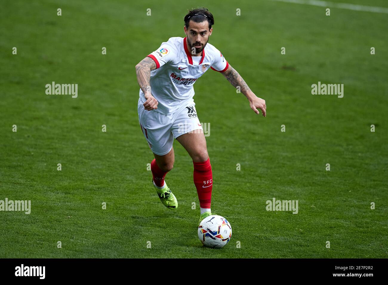 Eibar, Espagne. 30 janvier 2021. Jesus Joaquin Fernandez, Suso du FC Sevilla en action pendant le match de la Liga entre SD Eibar et Sevilla FC joué au stade Ipurua. Crédit : ion Alcoba/Capturasport/Alay Live News Banque D'Images