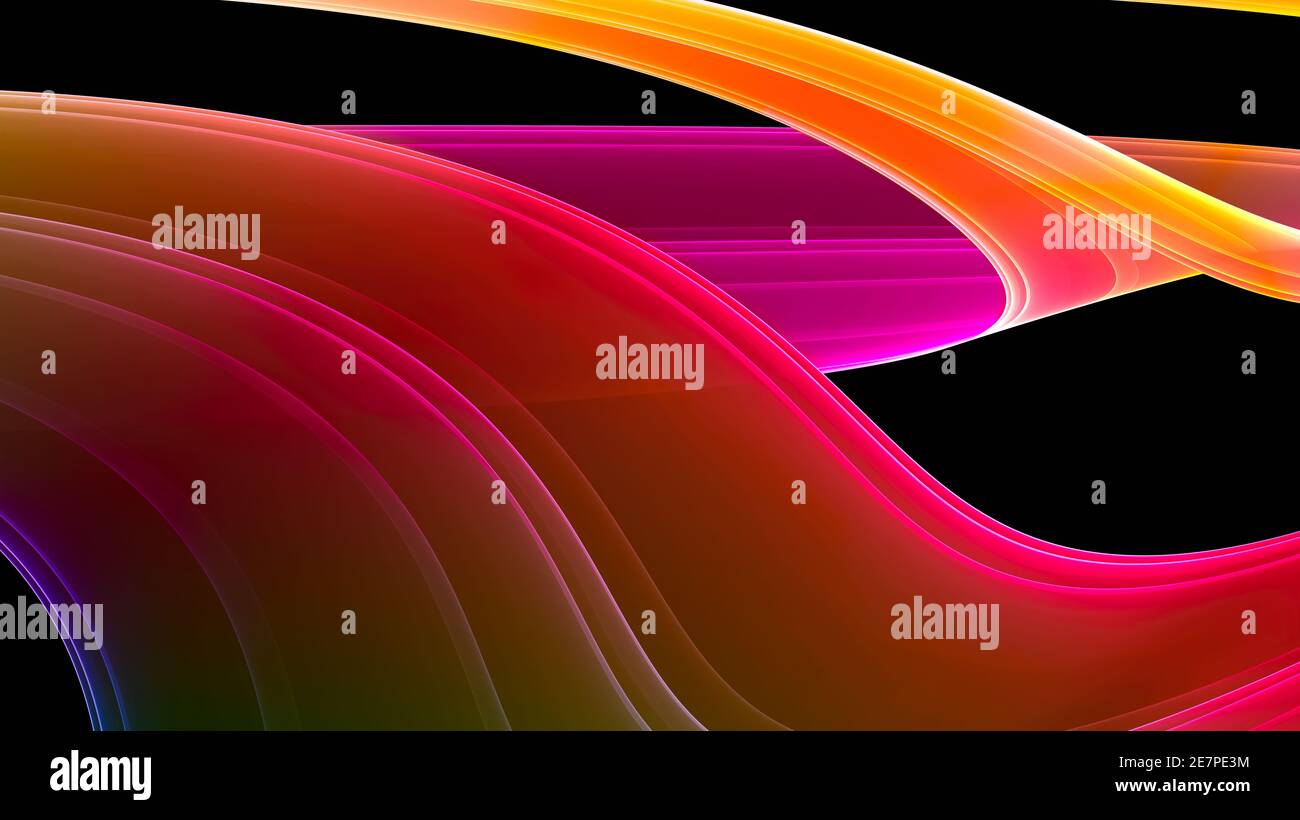 Arrière-plan fractal avec ondes souples pour différentes conceptions. Rendu 3D Banque D'Images